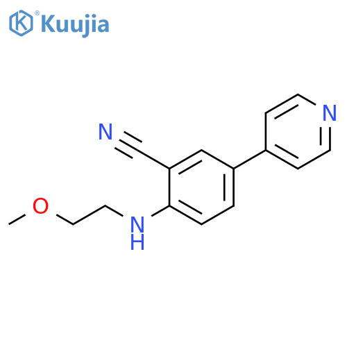 2-(2-methoxyethyl)amino-5-(pyridin-4-yl)benzonitrile structure