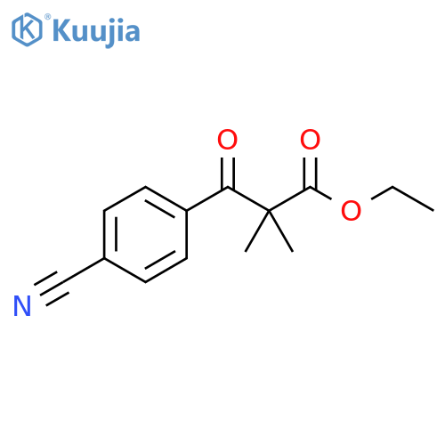 ethyl 3-(4-cyanophenyl)-2,2-dimethyl-3-oxopropanoate structure