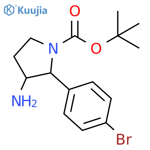 tert-butyl 3-amino-2-(4-bromophenyl)pyrrolidine-1-carboxylate structure