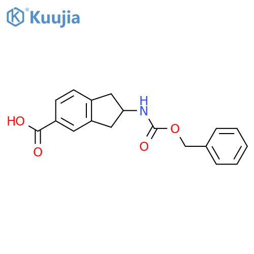 2-{(benzyloxy)carbonylamino}-2,3-dihydro-1H-indene-5-carboxylic acid structure