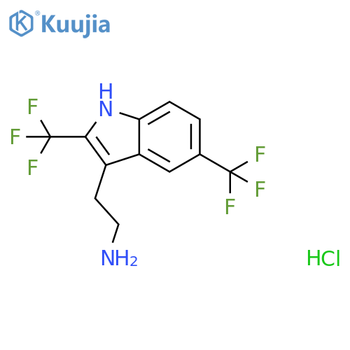 2-2,5-bis(trifluoromethyl)-1H-indol-3-ylethan-1-amine hydrochloride structure