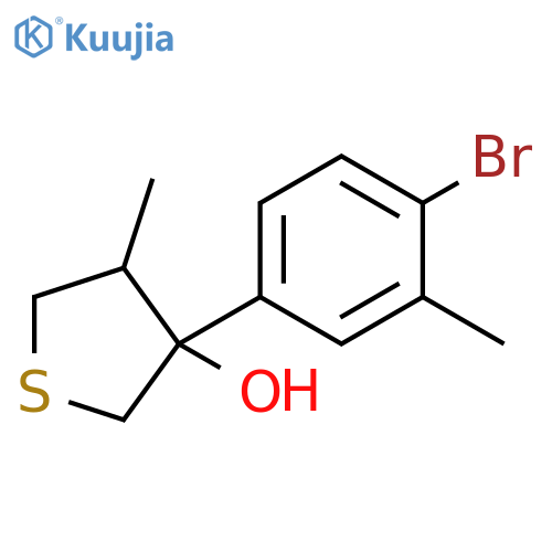 3-(4-bromo-3-methylphenyl)-4-methylthiolan-3-ol structure