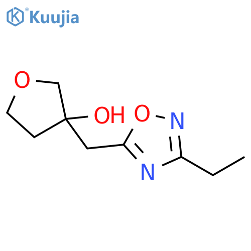 3-(3-ethyl-1,2,4-oxadiazol-5-yl)methyloxolan-3-ol structure