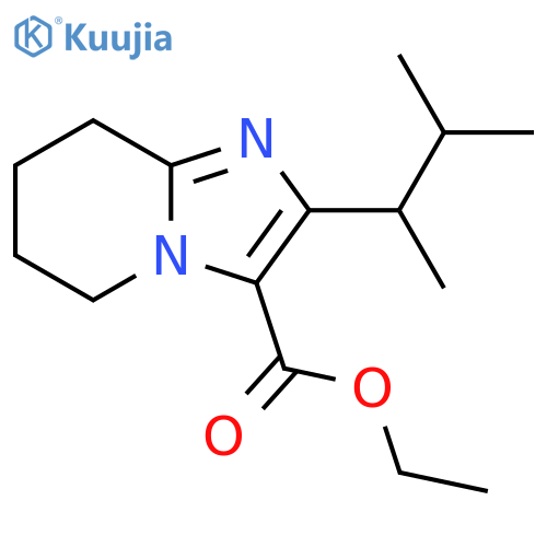 ethyl 2-(3-methylbutan-2-yl)-5H,6H,7H,8H-imidazo1,2-apyridine-3-carboxylate structure