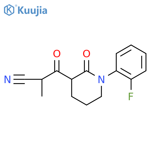 3-1-(2-fluorophenyl)-2-oxopiperidin-3-yl-2-methyl-3-oxopropanenitrile structure