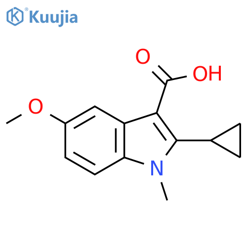 2-cyclopropyl-5-methoxy-1-methyl-1H-indole-3-carboxylic acid structure