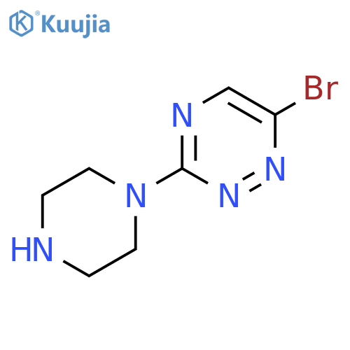 1,2,4-Triazine, 6-bromo-3-(1-piperazinyl)- structure