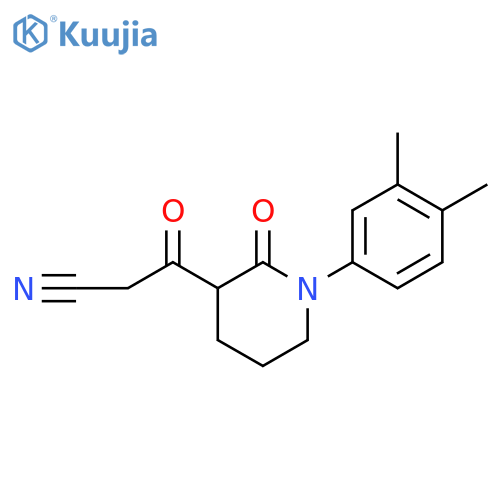 3-1-(3,4-dimethylphenyl)-2-oxopiperidin-3-yl-3-oxopropanenitrile structure