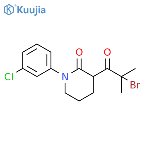 3-(2-bromo-2-methylpropanoyl)-1-(3-chlorophenyl)piperidin-2-one structure