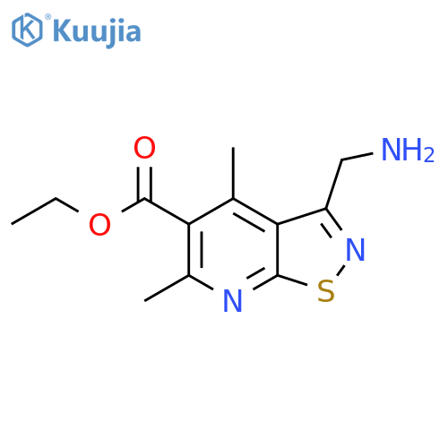 ethyl 3-(aminomethyl)-4,6-dimethyl-1,2thiazolo5,4-bpyridine-5-carboxylate structure