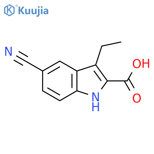 5-Cyano-3-ethyl-1H-indole-2-carboxylic acid structure