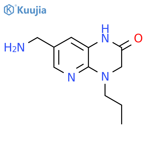 7-(aminomethyl)-4-propyl-1H,2H,3H,4H-pyrido2,3-bpyrazin-2-one structure