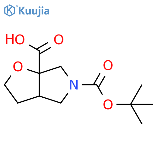 5-(tert-butoxy)carbonyl-hexahydro-2H-furo2,3-cpyrrole-6a-carboxylic acid structure