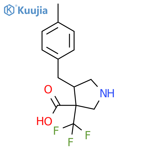 4-(4-methylphenyl)methyl-3-(trifluoromethyl)pyrrolidine-3-carboxylic acid structure