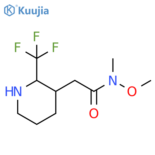 N-methoxy-N-methyl-2-2-(trifluoromethyl)piperidin-3-ylacetamide structure