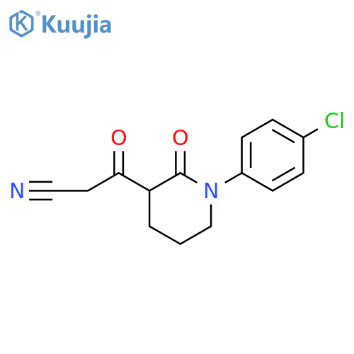 3-1-(4-chlorophenyl)-2-oxopiperidin-3-yl-3-oxopropanenitrile structure