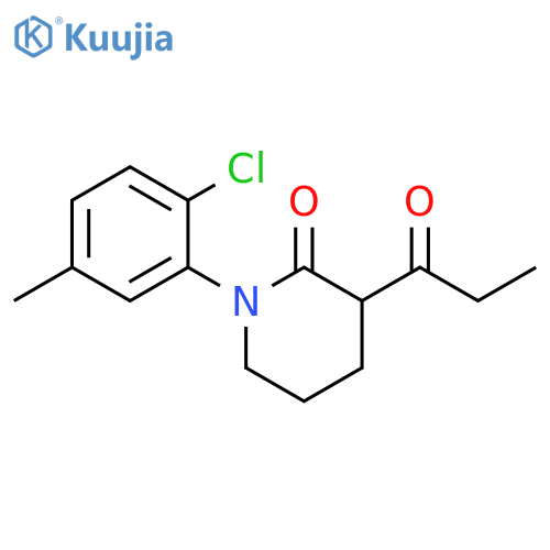 1-(2-chloro-5-methylphenyl)-3-propanoylpiperidin-2-one structure