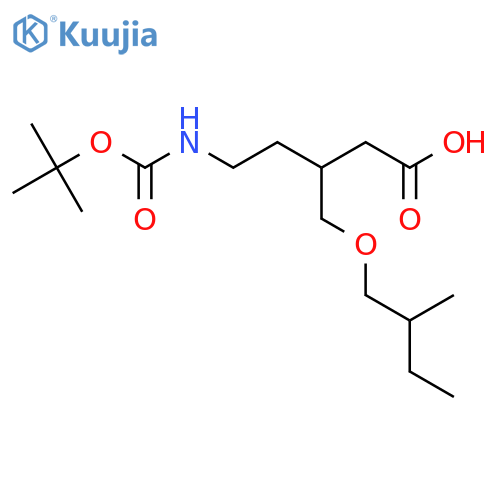 5-{(tert-butoxy)carbonylamino}-3-(2-methylbutoxy)methylpentanoic acid structure