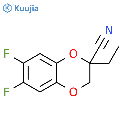 2-ethyl-6,7-difluoro-2,3-dihydro-1,4-benzodioxine-2-carbonitrile structure