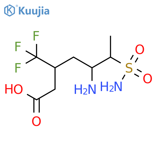 5-amino-6-sulfamoyl-3-(trifluoromethyl)heptanoic acid structure
