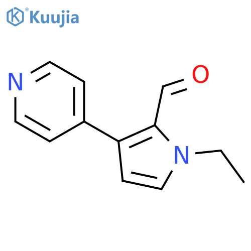 1-ethyl-3-(pyridin-4-yl)-1H-pyrrole-2-carbaldehyde structure