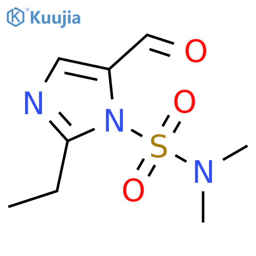 2-ethyl-5-formyl-N,N-dimethyl-1H-imidazole-1-sulfonamide structure
