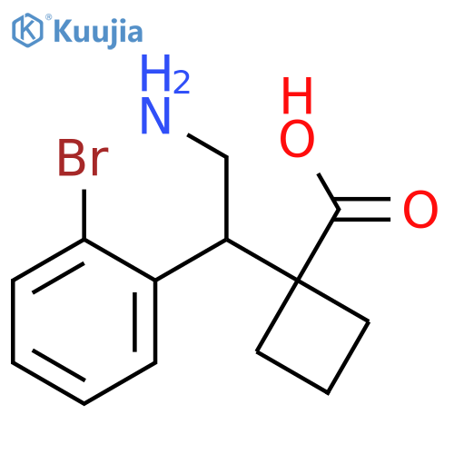 1-2-amino-1-(2-bromophenyl)ethylcyclobutane-1-carboxylic acid structure