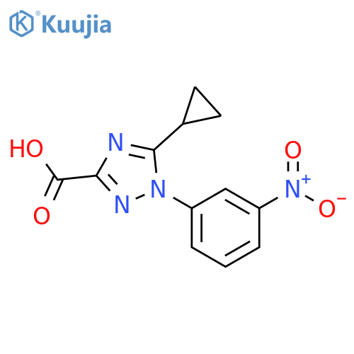 5-cyclopropyl-1-(3-nitrophenyl)-1H-1,2,4-triazole-3-carboxylic acid structure