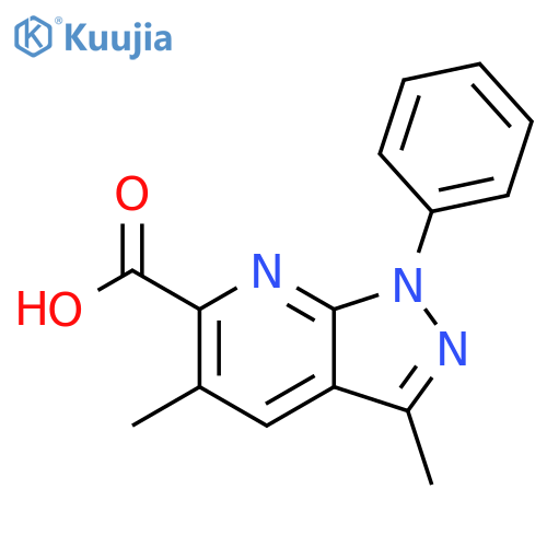 1H-Pyrazolo[3,4-b]pyridine-6-carboxylic acid, 3,5-dimethyl-1-phenyl- structure