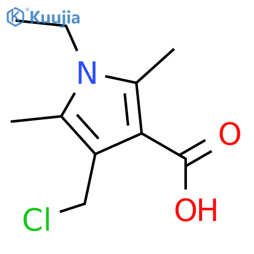 4-(chloromethyl)-1-ethyl-2,5-dimethyl-1H-pyrrole-3-carboxylic acid structure