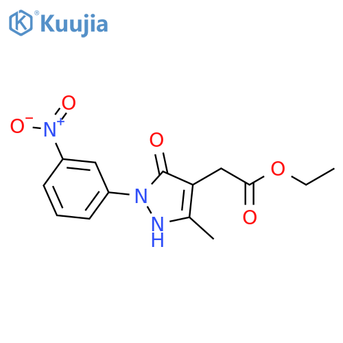 1H-Pyrazole-4-acetic acid, 2,5-dihydro-3-methyl-1-(3-nitrophenyl)-5-oxo-, ethyl ester structure