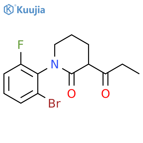 1-(2-bromo-6-fluorophenyl)-3-propanoylpiperidin-2-one structure