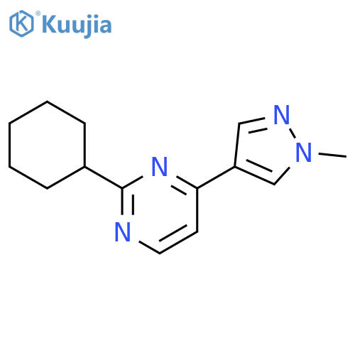2-cyclohexyl-4-(1-methyl-1H-pyrazol-4-yl)pyrimidine structure