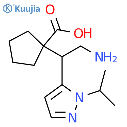 1-{2-amino-1-1-(propan-2-yl)-1H-pyrazol-5-ylethyl}cyclopentane-1-carboxylic acid structure