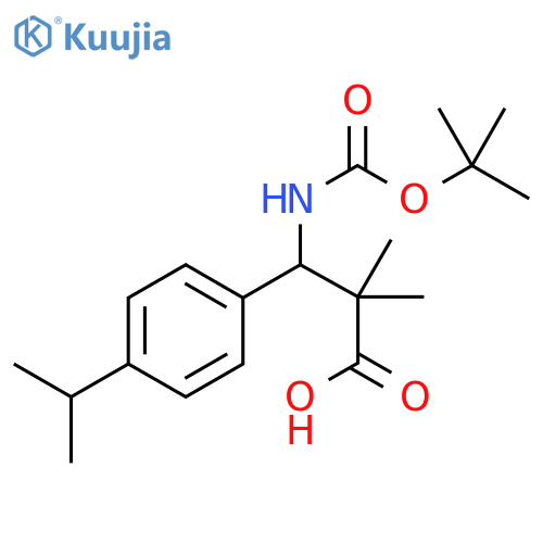 3-{(tert-butoxy)carbonylamino}-2,2-dimethyl-3-4-(propan-2-yl)phenylpropanoic acid structure