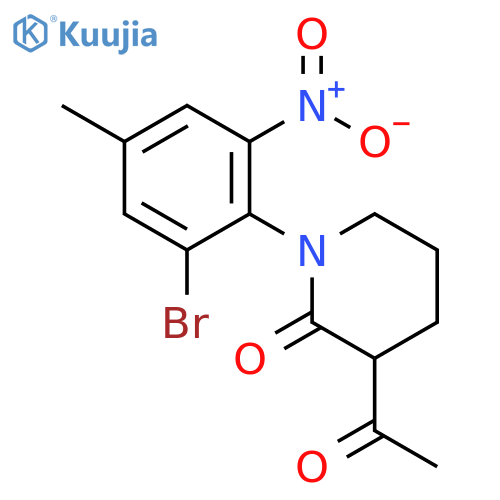 2-Piperidinone, 3-acetyl-1-(2-bromo-4-methyl-6-nitrophenyl)- structure