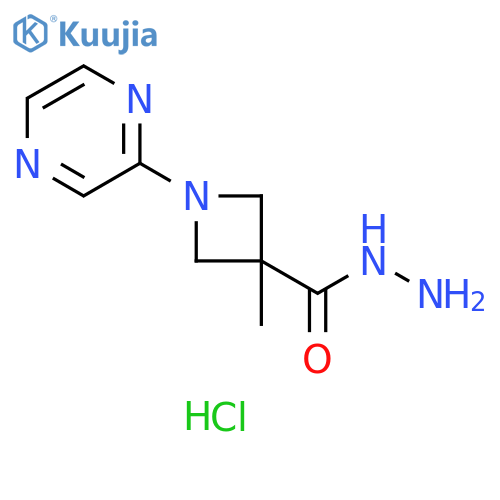 3-Methyl-1-pyrazin-2-ylazetidine-3-carbohydrazide hydrochloride structure