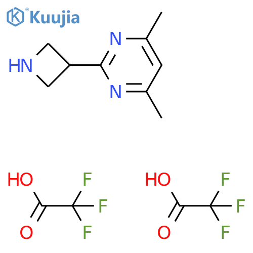 2-(Azetidin-3-yl)-4,6-dimethylpyrimidine, bis(trifluoroacetic acid) structure