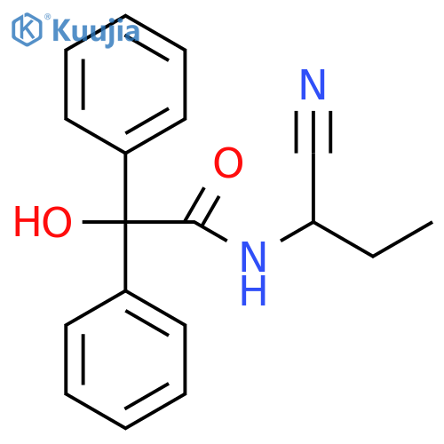 N-(1-cyanopropyl)-2-hydroxy-2,2-diphenylacetamide structure