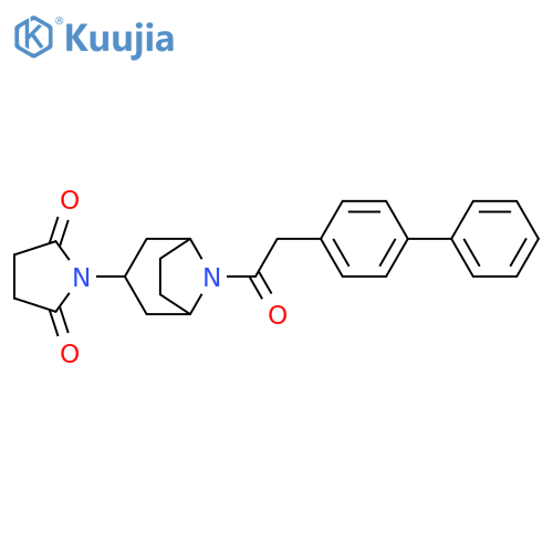 1-[8-[2-(4-phenylphenyl)acetyl]-8-azabicyclo[3.2.1]octan-3-yl]pyrrolidine-2,5-dione structure