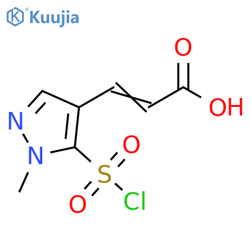 (2E)-3-5-(chlorosulfonyl)-1-methyl-1H-pyrazol-4-ylprop-2-enoic acid structure