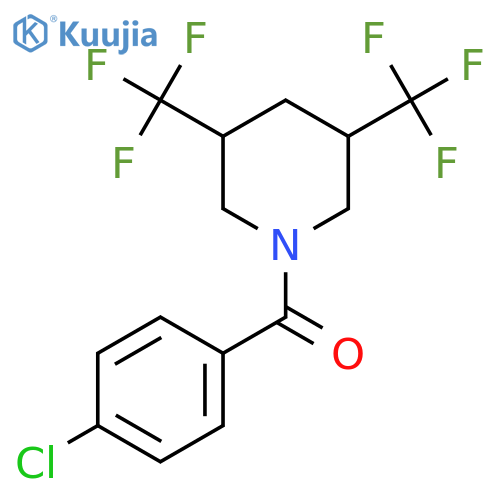 Methanone, [3,5-bis(trifluoromethyl)-1-piperidinyl](4-chlorophenyl)- structure