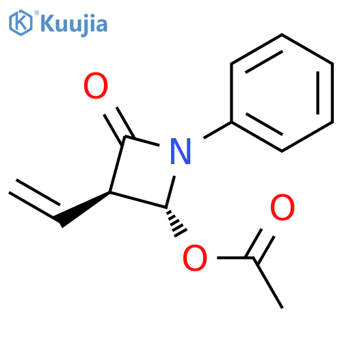 2-Azetidinone, 4-(acetyloxy)-3-ethenyl-1-phenyl-, (3R,4R)-rel- structure