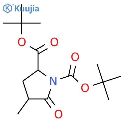 1,2-Pyrrolidinedicarboxylic acid, 4-methyl-5-oxo-, 1,2-bis(1,1-dimethylethyl) ester, (2S,4R)- structure
