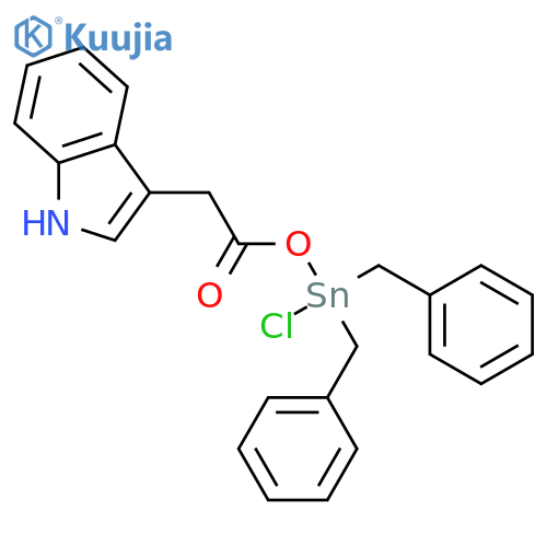 1H-Indole, 3-[2-[[chlorobis(phenylmethyl)stannyl]oxy]-2-oxoethyl]- structure