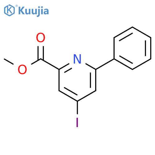 2-Pyridinecarboxylic acid, 4-iodo-6-phenyl-, methyl ester structure