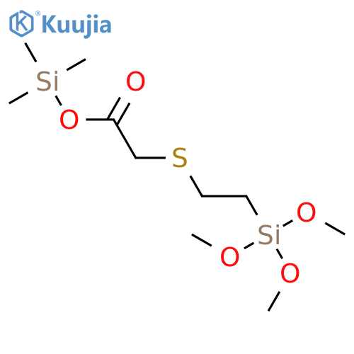 Acetic acid, [[2-(trimethoxysilyl)ethyl]thio]-, trimethylsilyl ester structure