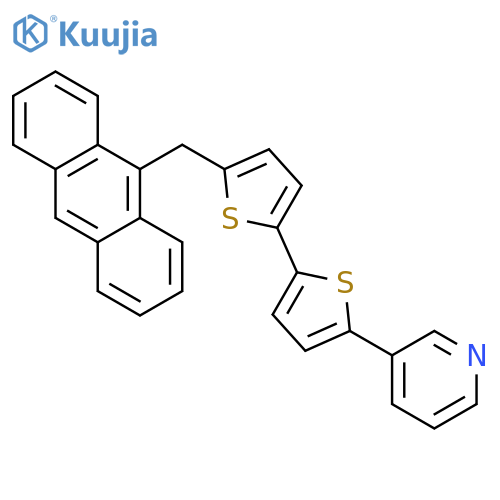 Pyridine, 3-[5'-(9-anthracenylmethyl)[2,2'-bithiophen]-5-yl]- structure