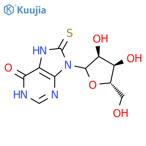 6H-Purin-6-one, 1,7,8,9-tetrahydro-9-L-ribofuranosyl-8-thioxo- structure
