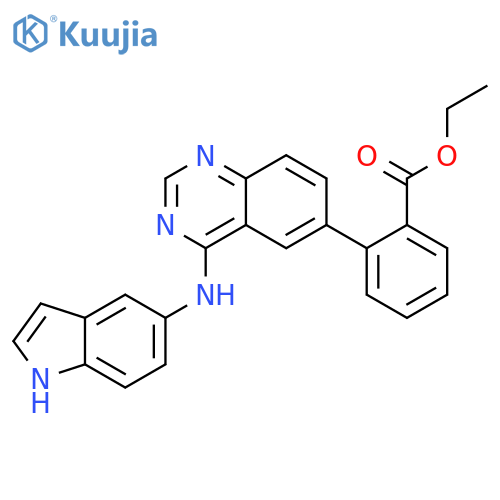 Benzoic acid, 2-[4-(1H-indol-5-ylamino)-6-quinazolinyl]-, ethyl ester structure